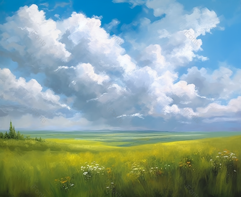 天空下的户外的田野中手绘背景,插画/手绘图,插画/手绘图库,插画/手绘图下载,插画/手绘